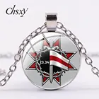Ожерелье CHSXY с гербом Республики Беларусь, с кулоном с изображением белого рыцаря, со стеклянным куполом, для друзей, подарки для мужчин