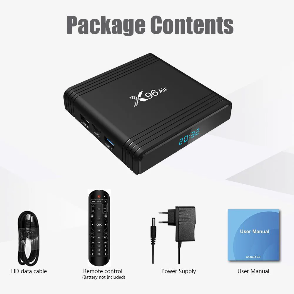 X96Air Android 9 0 ТВ коробка X96 воздуха QuadCore 2 4 и 5G двухъядерный процессор Wi Fi BT Поддержка