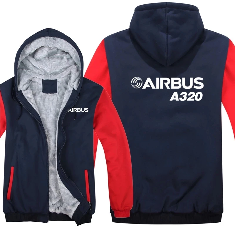 

2021 New Winter Hip Hop Airbus A320 Hoodies Keep Warm Sweatshirts Hoodie Men Sportswear Outwear Casual Hoody Male Thick Coat