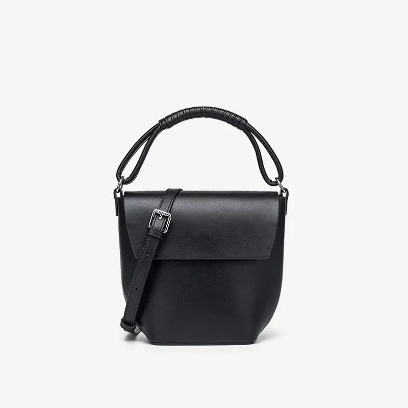 Сумка-ведро из натуральной кожи для женщин натуральная кожа простой стиль