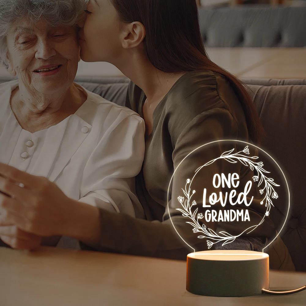 Ночной светильник с персонализированной гравировкой акриловый ночник USB 3D