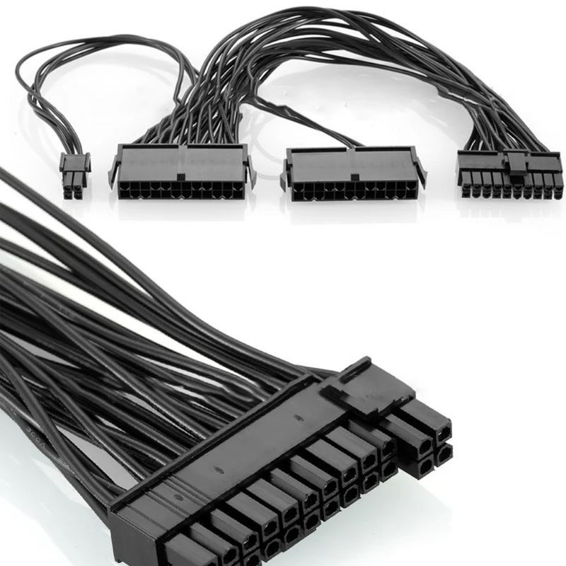 24Pin двойной блок питания шнур на X адаптер материнской платы соединительный