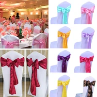 10pcsset chair sash long tail butterfly bow tie ready made sash spandex ribbon wedding chair decoration wholesale