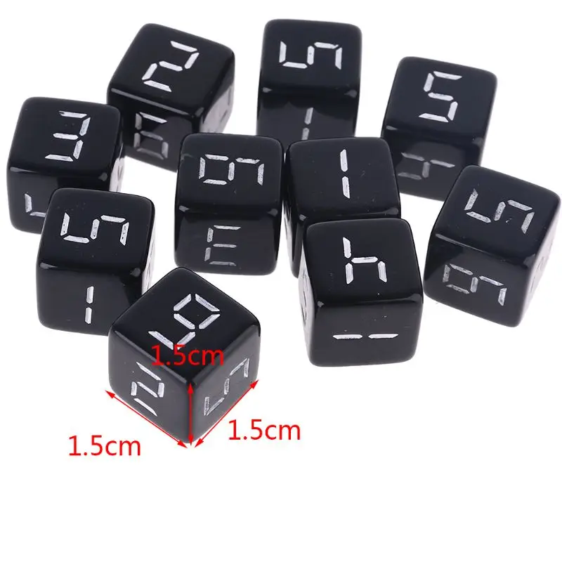 

10pcs D6 Six Sided Number Square Dices for Party Night Club Board Game Role Play