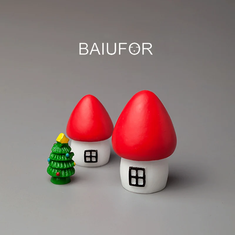 set 2 BAIUFOR миниатюрный Рождественский Снежный домик милые конфеты цветные вилла Террариум статуэтки мини-Сказочный Сад миниатюры домашние поделки - Цвет: set 2