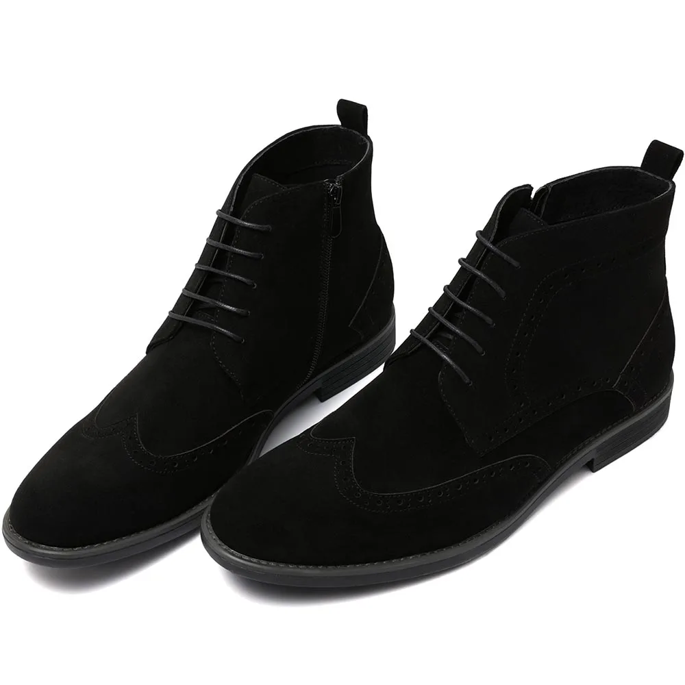 ZUSIGEL/Мужская парусиновая обувь повседневные оксфорды из коровьей замши с высоким