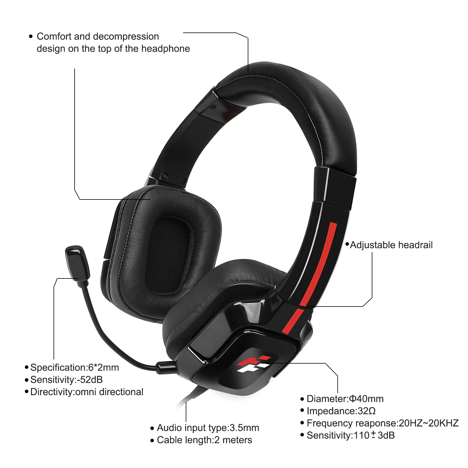 

Wired Headset Gamer PC 3.5mm PS4 Headsets Surround Sound & HD Microphone Gaming Overear Laptop Tablet Gamer Switch,Xbox Headsets