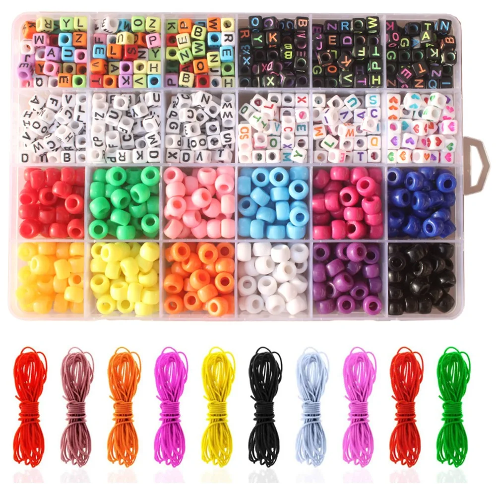 

XUQIAN 2022 Fashion 19.2*13*2.2cm with Acrylic Big Hole Bead Set 6mm Square 10 Colors for DIY Jewelry Making J0102