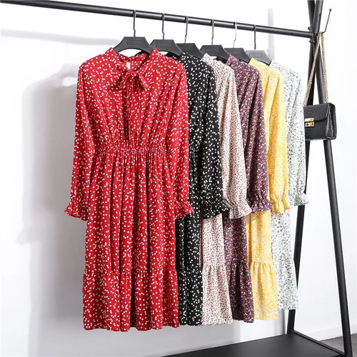 Женское шифоновое платье кружевное с разбитыми цветами одежда для работы на