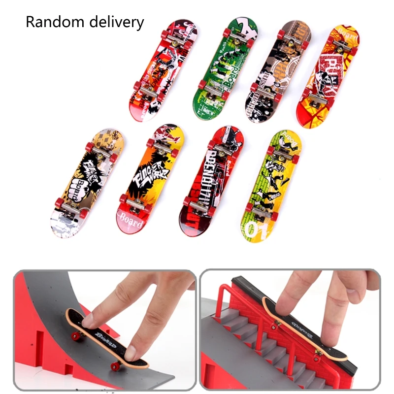 Finger Skate Park Kit Ramp Parts with 1 Skateboard Mini Scooter Scene for Training Props | Игрушки и хобби