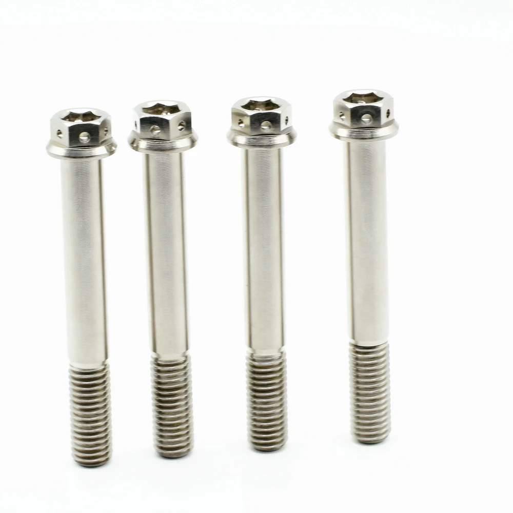 Титановые Болты M10 20-75 мм DIY MTB титан цвет двойной диск полый фланец головка наружный шестигранник 5 Ti винты крепеж 2 шт