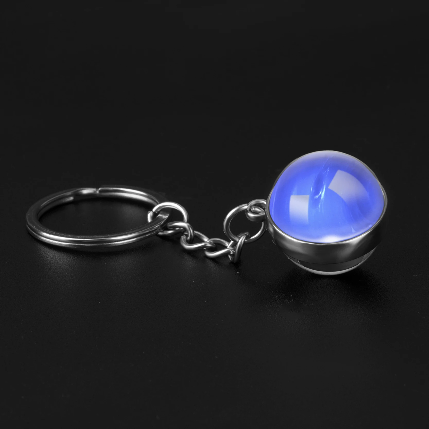 Брелок для ключей мужчин и женщин двухсторонний стеклянный с изображением