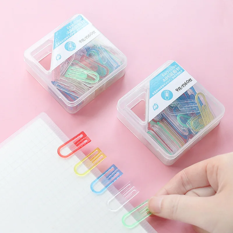 

60 Pcs/Box ABS Small Paper Clips bookmark reading files report organiser Read Mark Highlight School Office Desk Stationery