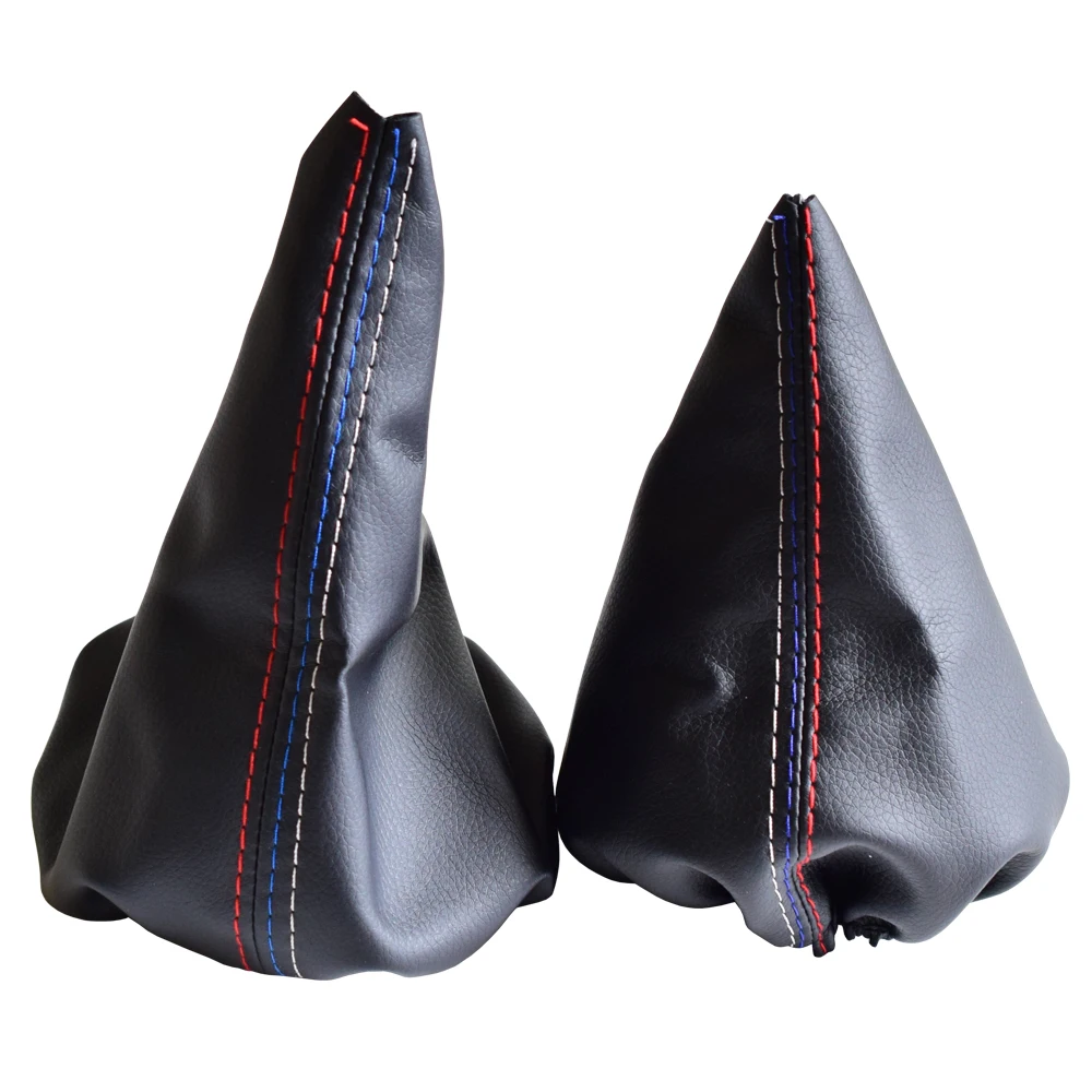 

Car Shift Gear Stick Manual Shift Knob With Real Leather Power Color Handbrake Gaiter Shift Boot For BMW 3 Series E36 E46 M3