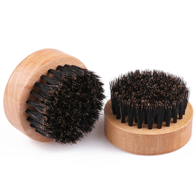 

Abeis Barber Beard Brush Mini Round Beard Brush Wood Boar Bristle Men's Shaving Mustache Brush For Hair Sweeping Wave Brush