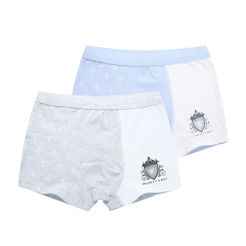Нижнее белье из хлопка для мальчиков 2 шт. боксеры в стиле пэтчворк нижнее одежда 3