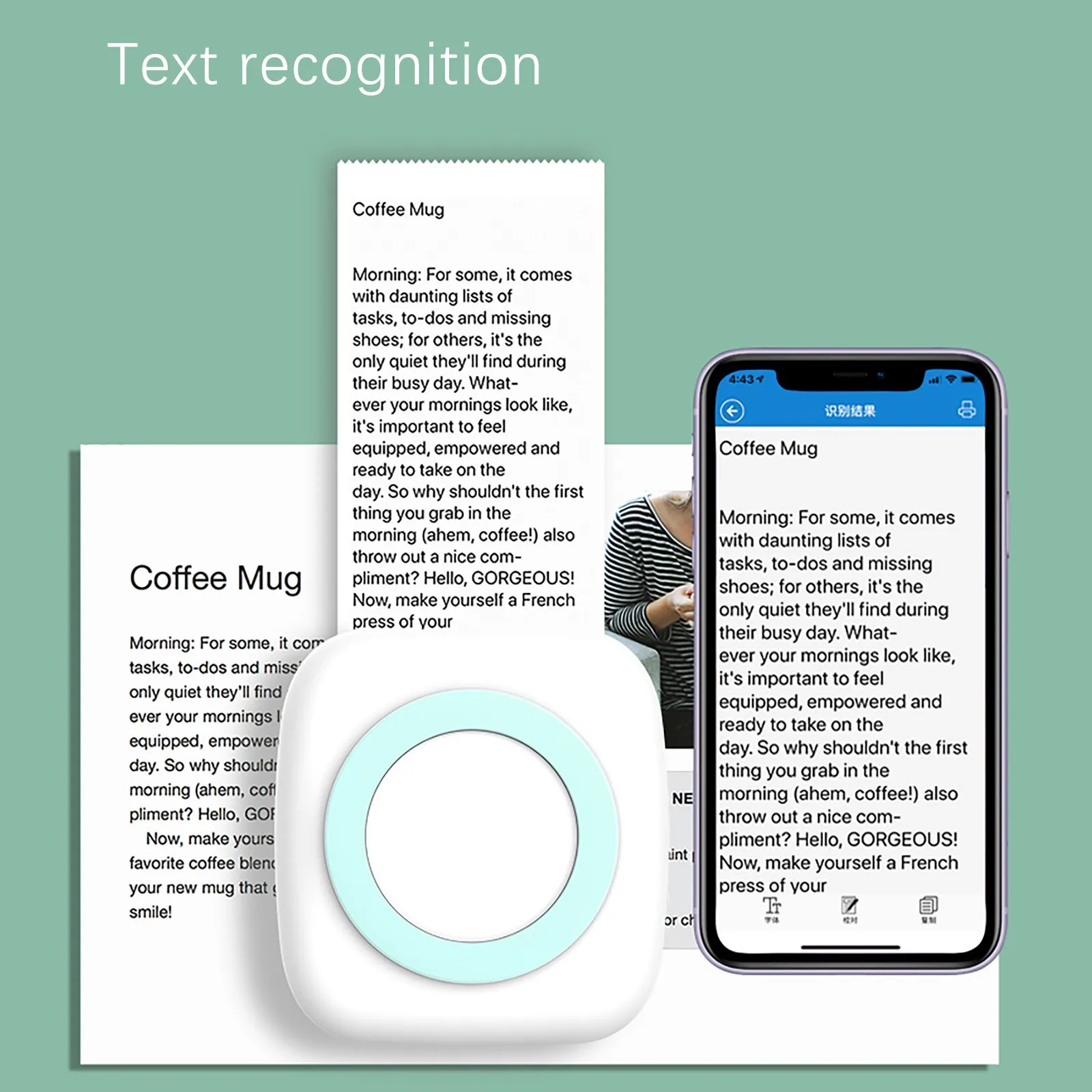 

Portable Pocket Thermal AR Printer 200dpi Portable Photo Mini Pocket With DIY Share 800mAh Photo Label BT Connect