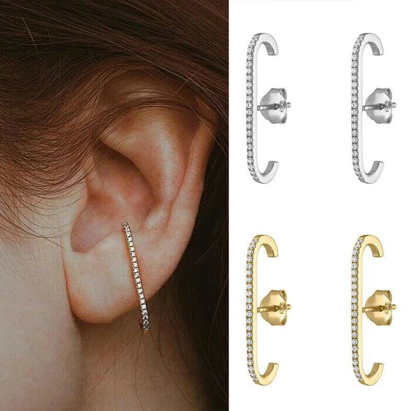 

Bohemian Crystal Ear Cuff Earring for Women Multicolor C-Shape No Pierced Small Earring Bridal Wedding Ear Clip Jewelry Gifts