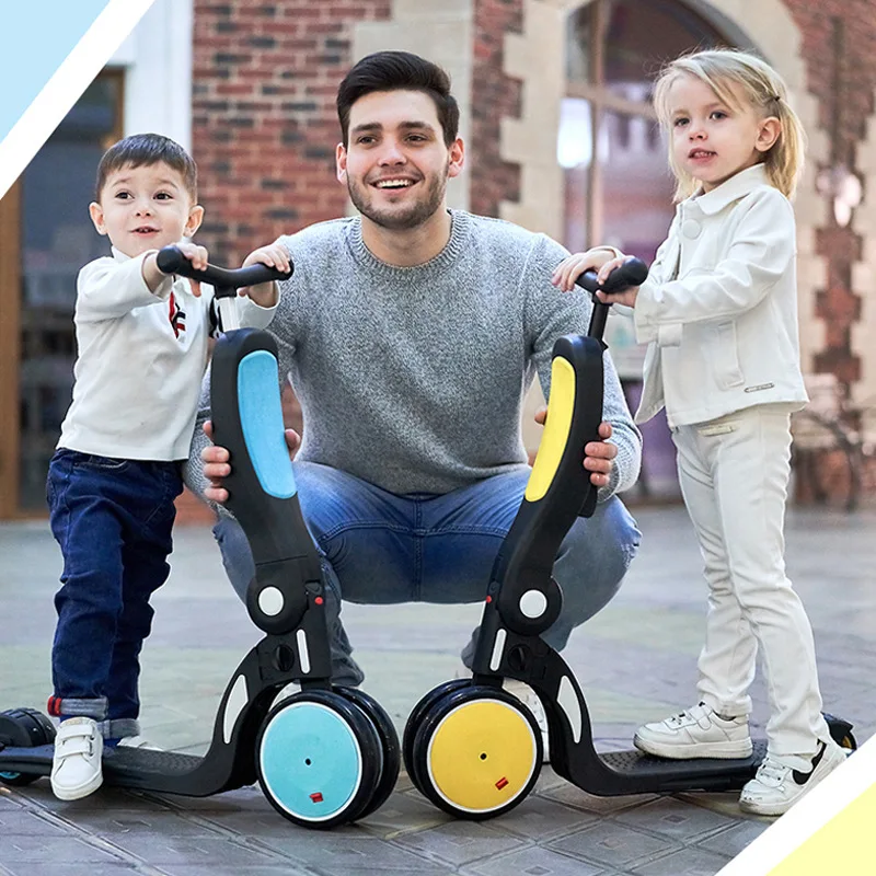LazyChild скутер детские для малышей 5 in1 Многофункциональная прогулочная баланс