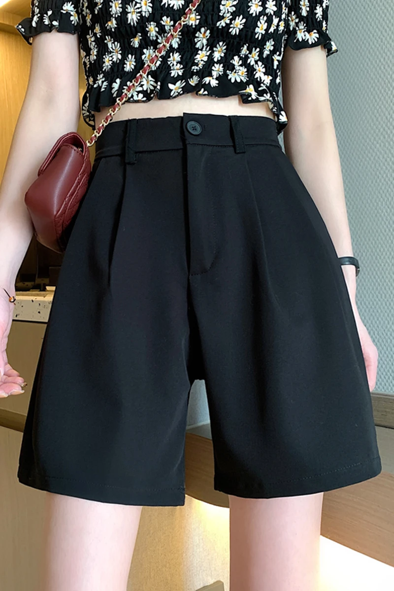 

GOOHOJIO 2020 Short Pants Summer Cotton Women Short Wide Leg Trousers Casual Loose Plus Size High Waist Short Straight-leg Pants