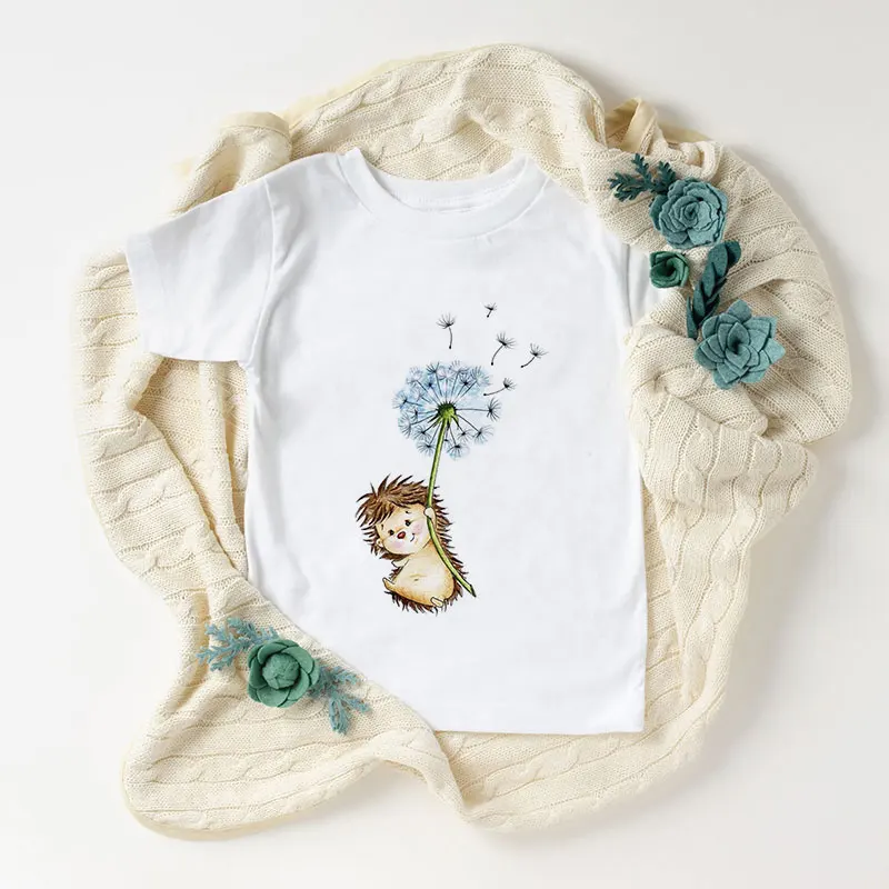 

Latest T Shirt For Girls Summer Kids Fashion Girl 2020 Hedgehog Dandelion Journey Novelty Pattern Boys T Shirts Harajuku Shirt