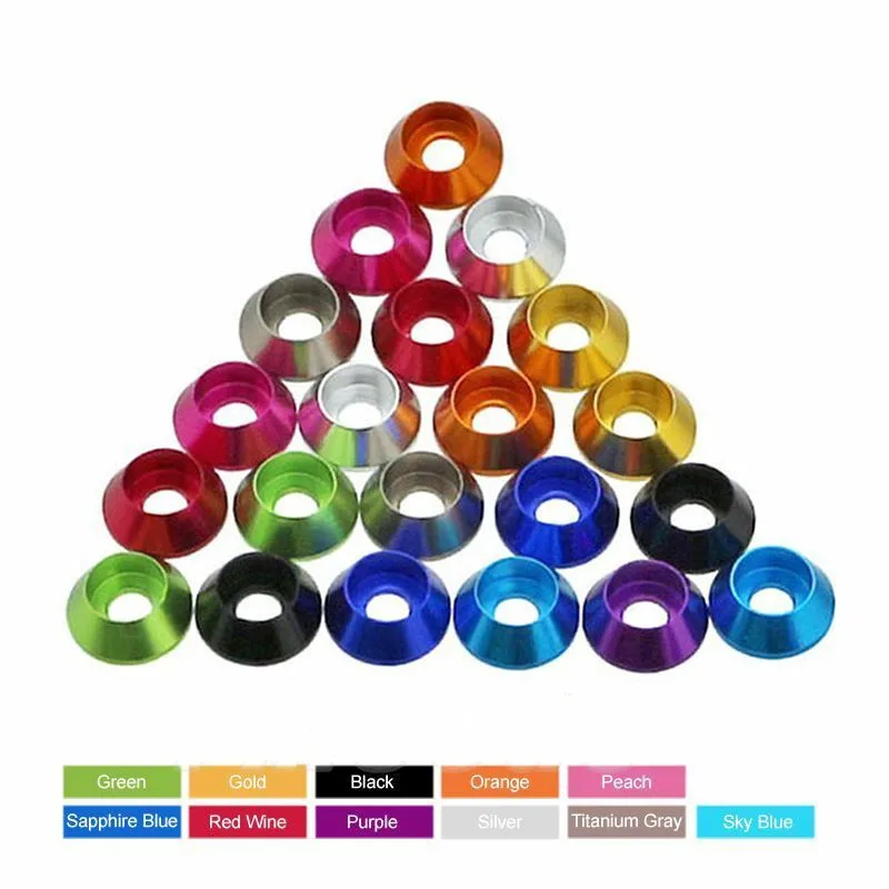 Высококачественные разноцветные шайбы M2 M2.5 M3 M4 M5 M6 M8 из алюминиевого сплава с