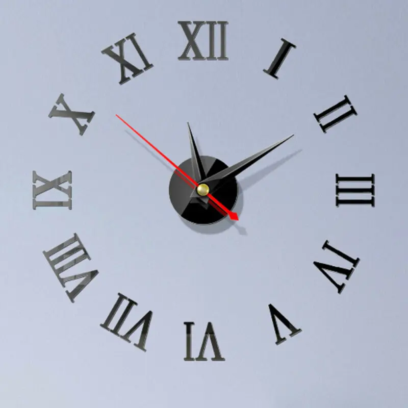 Настенные часы Большие Современные Простые наклейки DIY Наклейка 3D римская цифра