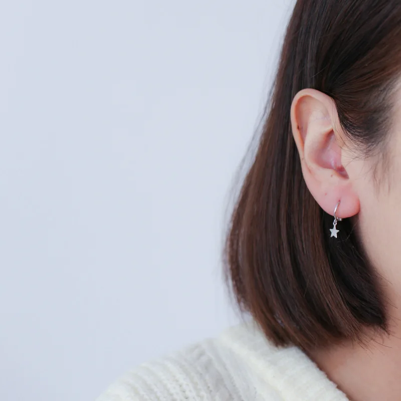 Женские серебряные серьги звезда любовь сердце крест шар ушное кольцо Ушная