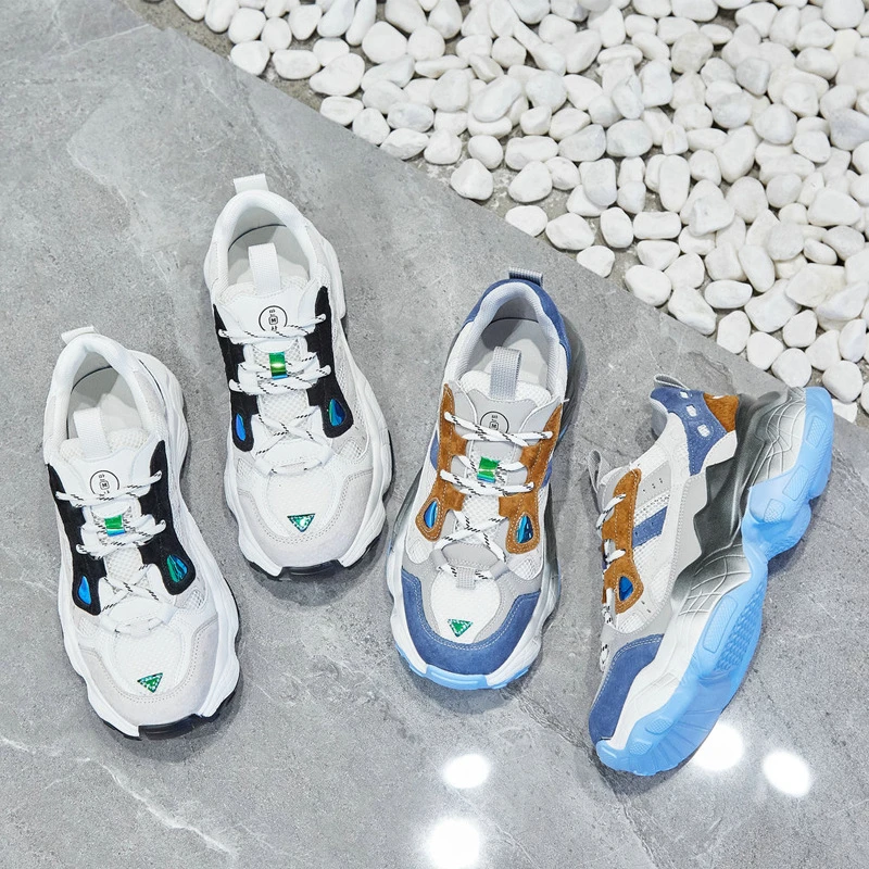 

Platform Women Sneakers White 2021 Autumn Sport Thick Sole Lady Leisure Shoes Lace Up Comfortable Female Chunky Sneakers Leather