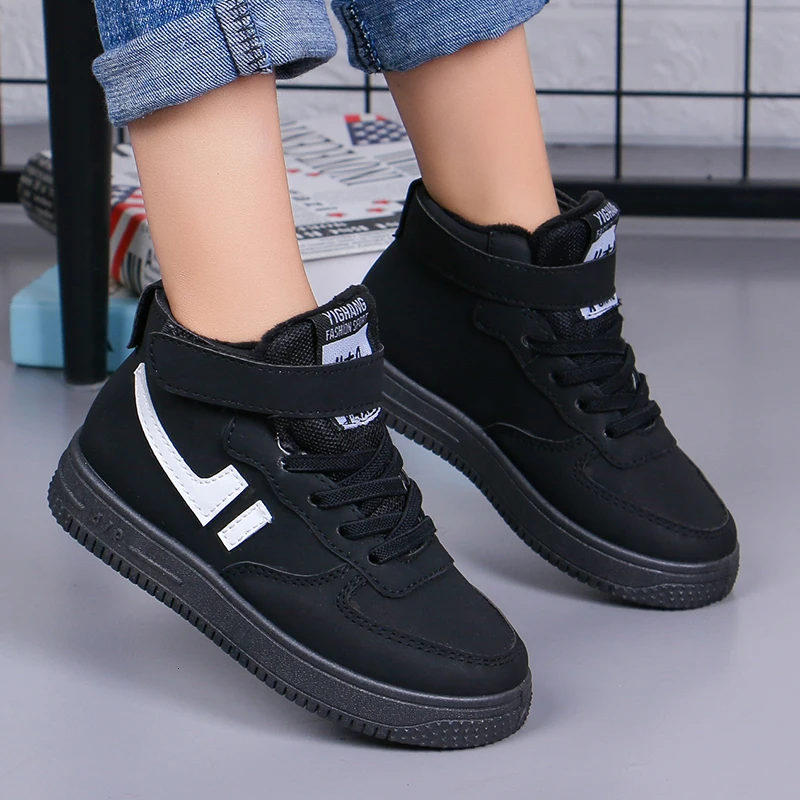 Детская зимняя обувь теплые плюшевые Водонепроницаемые зимние ботинки для