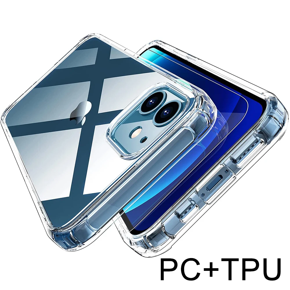 Роскошный прозрачный мягкий чехол для iPhone 11 12 Mini Pro Xs Max X Xr Гибридный Жесткий ПК Se