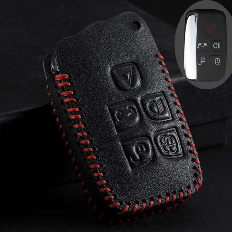 

High-quality Leather Smart 5-button Key Protection Cover Key Exterior Decoration Bag for Jaguar XFL XE XF XK FPACE X S E I-TYPE