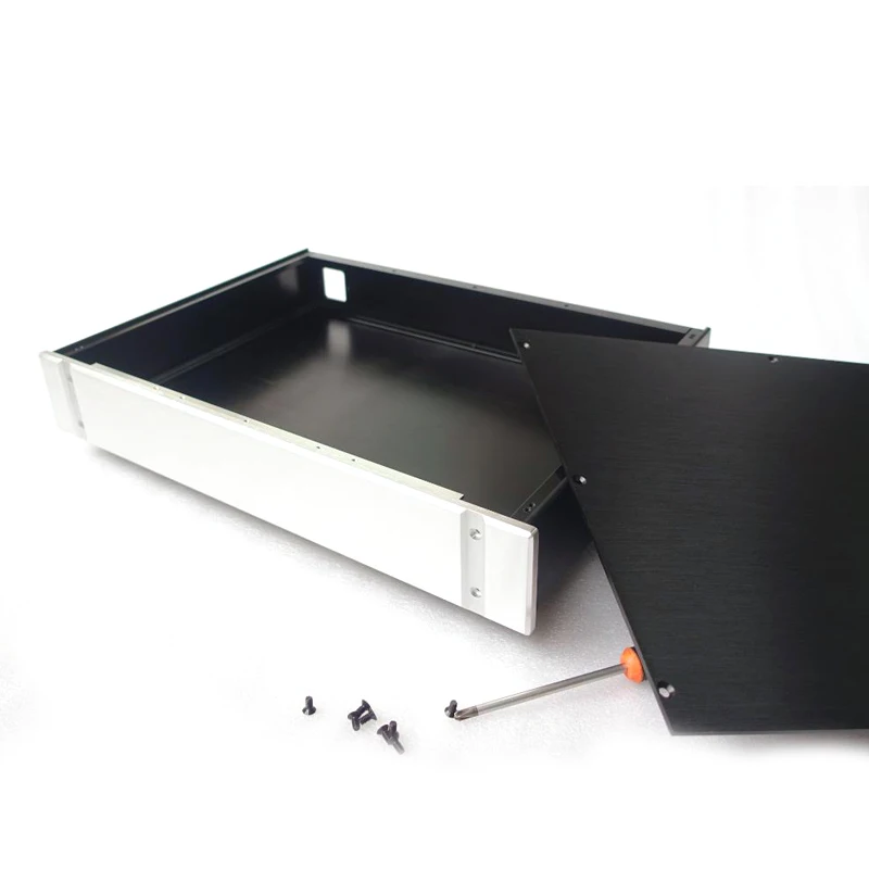 

KYYSB 430*70*308mm DAC Preamp Merged Amplifier Chassis Box House DIY Enclosure With Socket Feet Screw Amplifier Case Shell