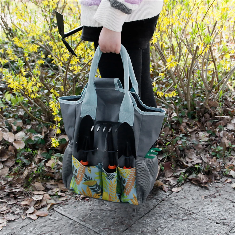 

Gardening Tool Bag Wear Resistant Garden Tote Multi Pockets Storage Pouch Portable Oxford Cloth Organizer Large Capacity