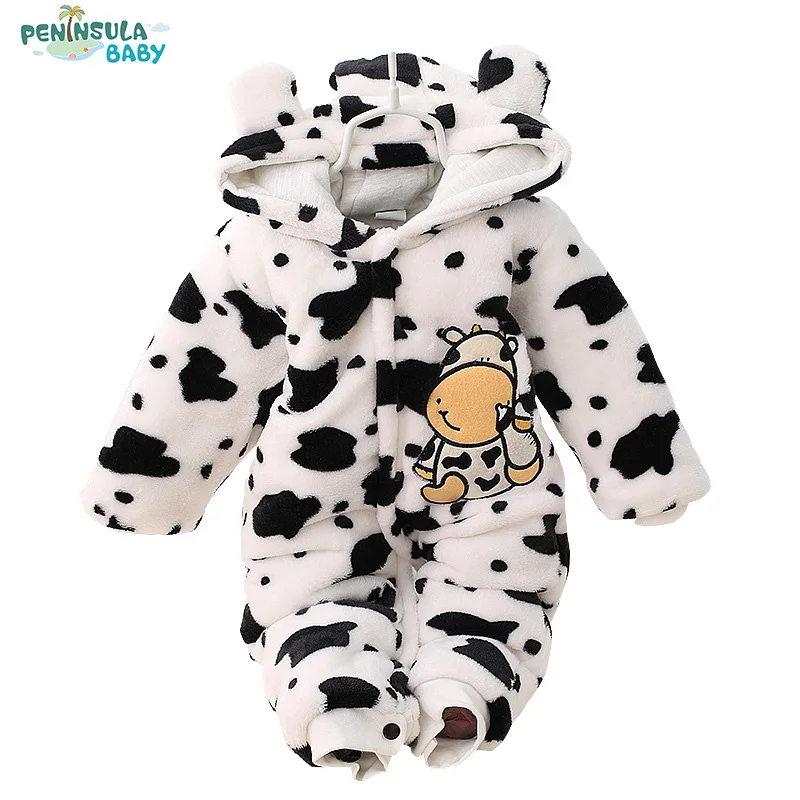 Детский Теплый фланелевый комбинезон для мальчиков и девочек Recem Nascido