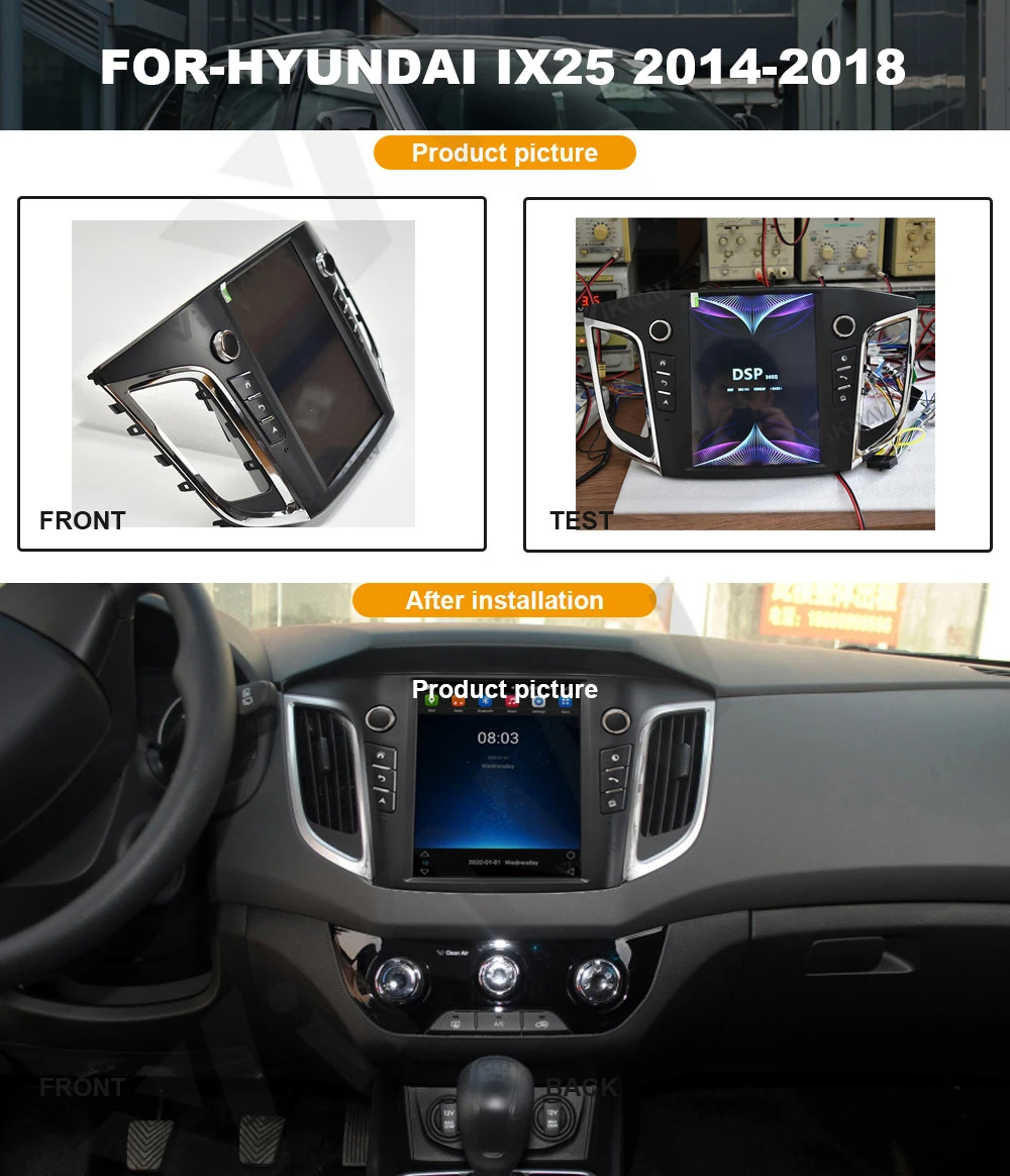 

Android вертикальный экран автомобиля GPS навигация для-Hyundai IX25 Creta 2014-2018 Мультимедиа стерео плеер