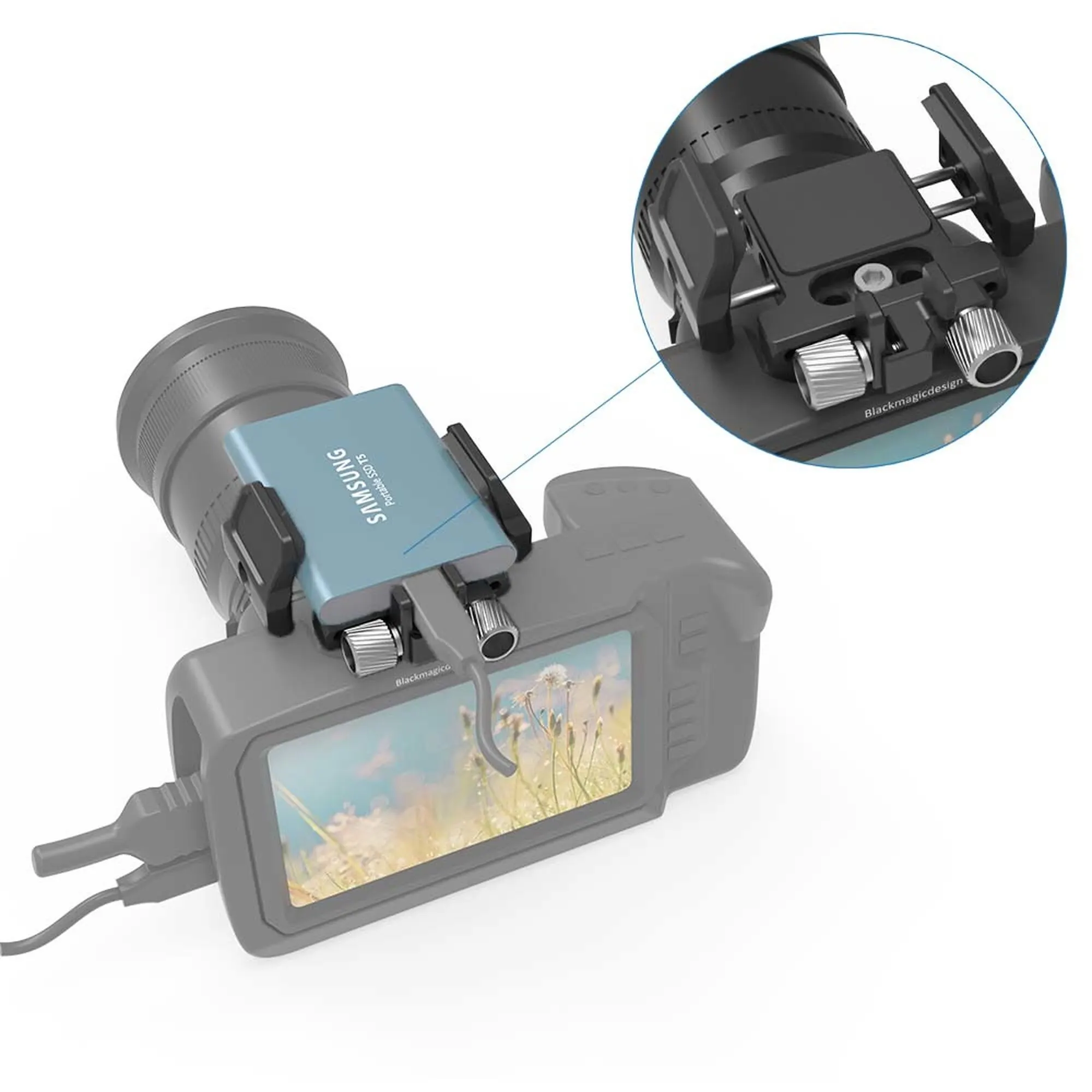 Зажим для DSLR-камеры SmallRig универсальный держатель внешнего SSD Samsung T5 Angelbird SSD2go