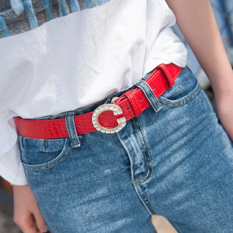 Лидер продаж Женский поясной ремень из искусственной кожи металлическая