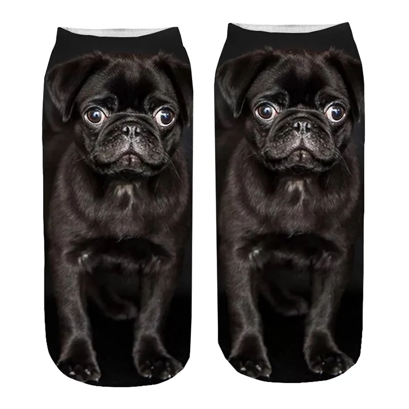 Hot Selling 3D Printing Women Socks Puppy Design Fashion Unisex Kawaii Dogs Corgi Bulldog Animal Low Ankle Kids Funny Sock