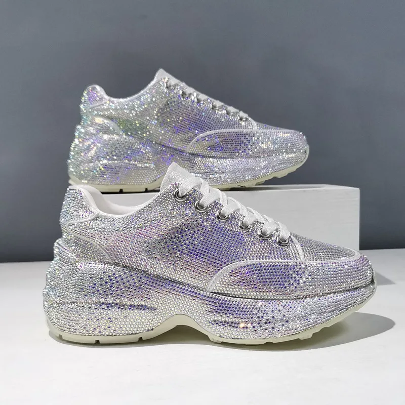 

Spring and Autumn Leisure Sports Women's Starry Sky Rhinestone Sparkling Platform Daddy Shoes