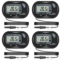 pack of 4 aquarium thermometer lcd digital display with suction cup and probe for reptiles incubator aquarium greenhouse