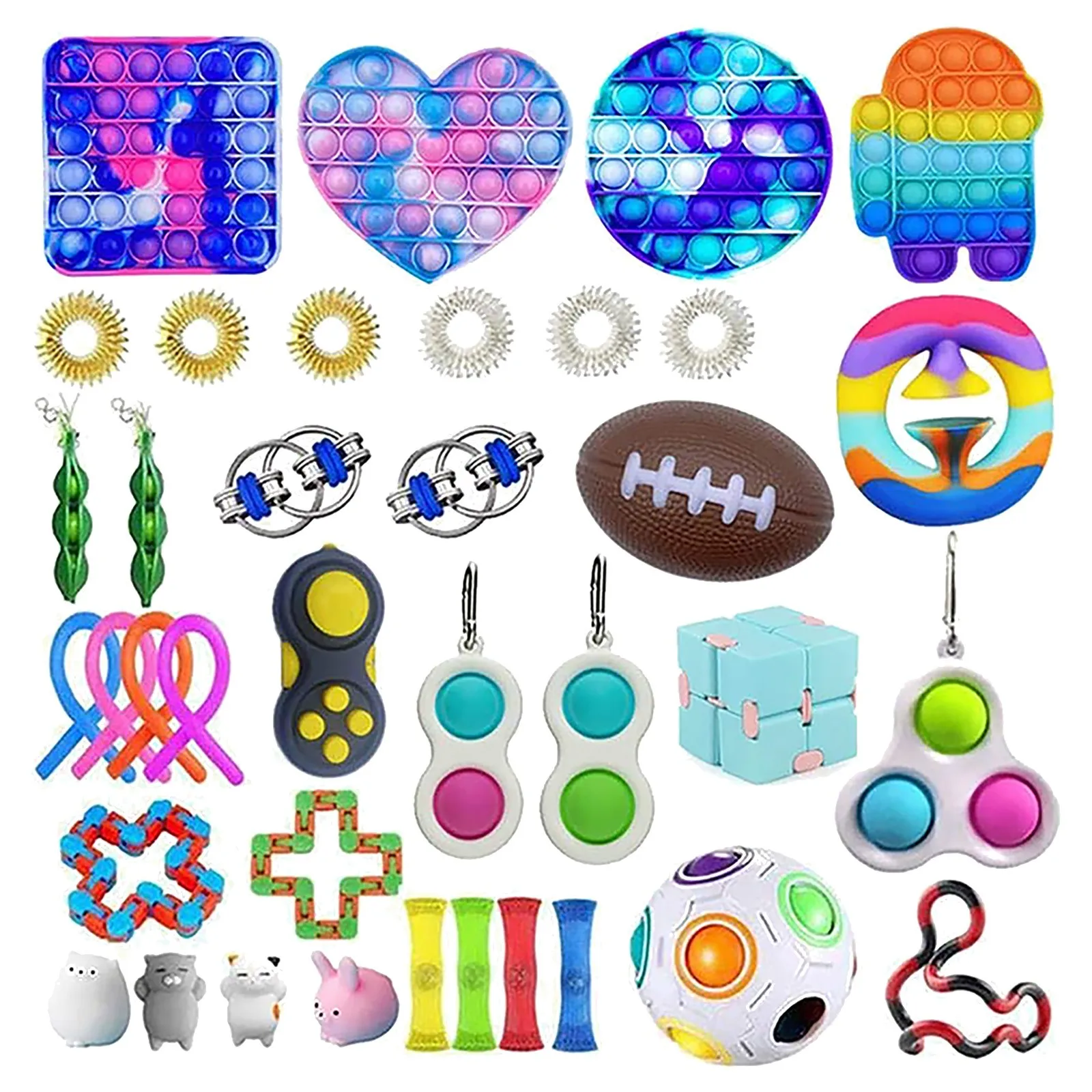 Пуш ап пузырь игрушки Fidget наборы для ухода за кожей анти стресс костюм струны