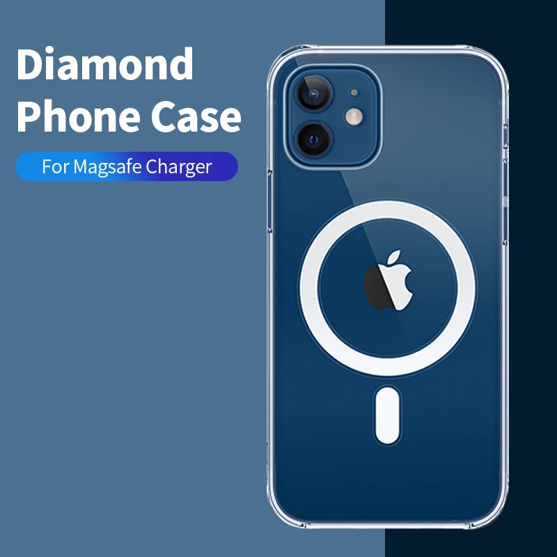 

Original Magnetic Case For iPhone 12 Pro Max 12 mini Case For Magsafe Wireless Charging Shockproof Full Protection PC+TPU Cases