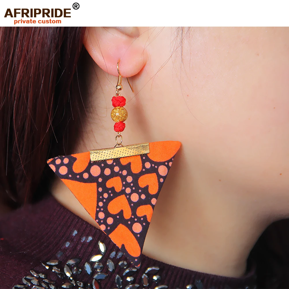 Женские модные серьги из бисера и ткани Анкары африканские гвоздики с цветочным