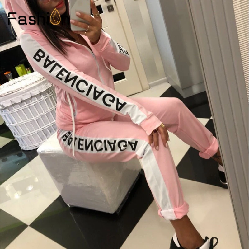 Женский комплект из двух предметов Осенний толстовки с длинным рукавом + длинные