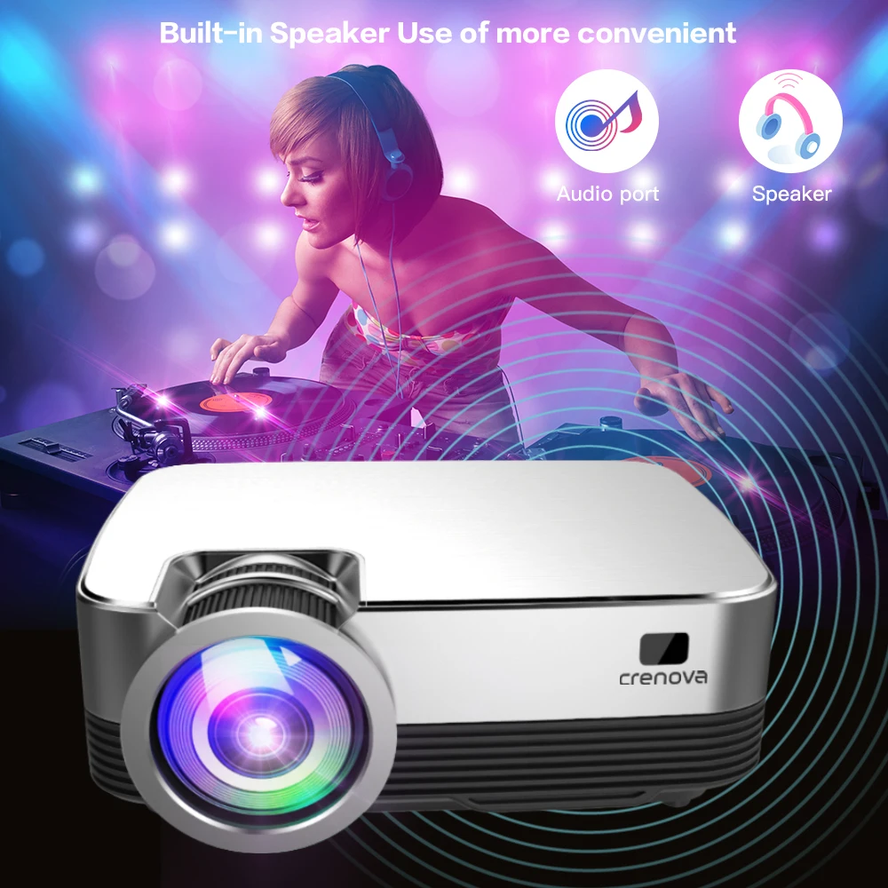 Кринова проектор (опционально Android 8 0 OS) видео мини-проектор Q6 1280*720P с WIFI Bluetooth