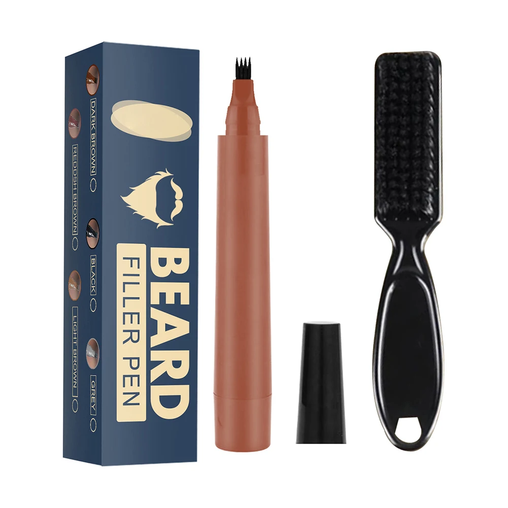 

Waterproof Barber Pencil with Brush Beard Pencil Filler for Men Beard Filling Pen Kit Salon Facial Hair Styling Eyebrow Tool