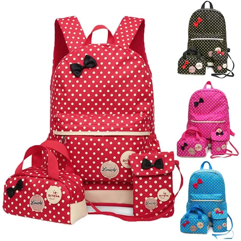 

3PCS/Set Cute Printing School Bags For Girls Children Waterproof School Backpacks Kids Bag Schoolbag Nylon Mochila Infantil