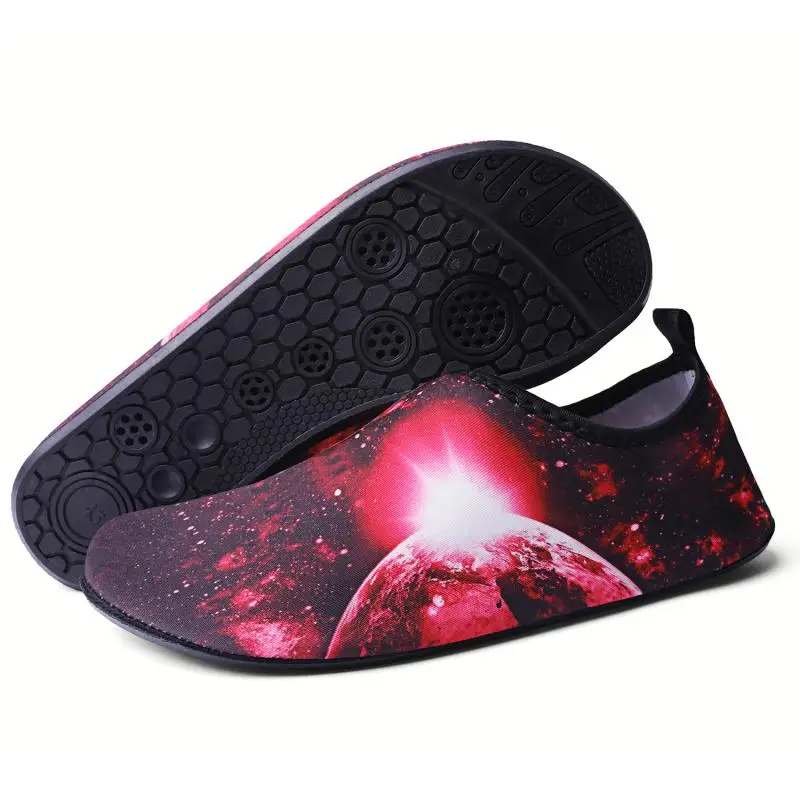 Обувь для плавания с принтом Галактики мужчин и женщин Водная обувь слиперы