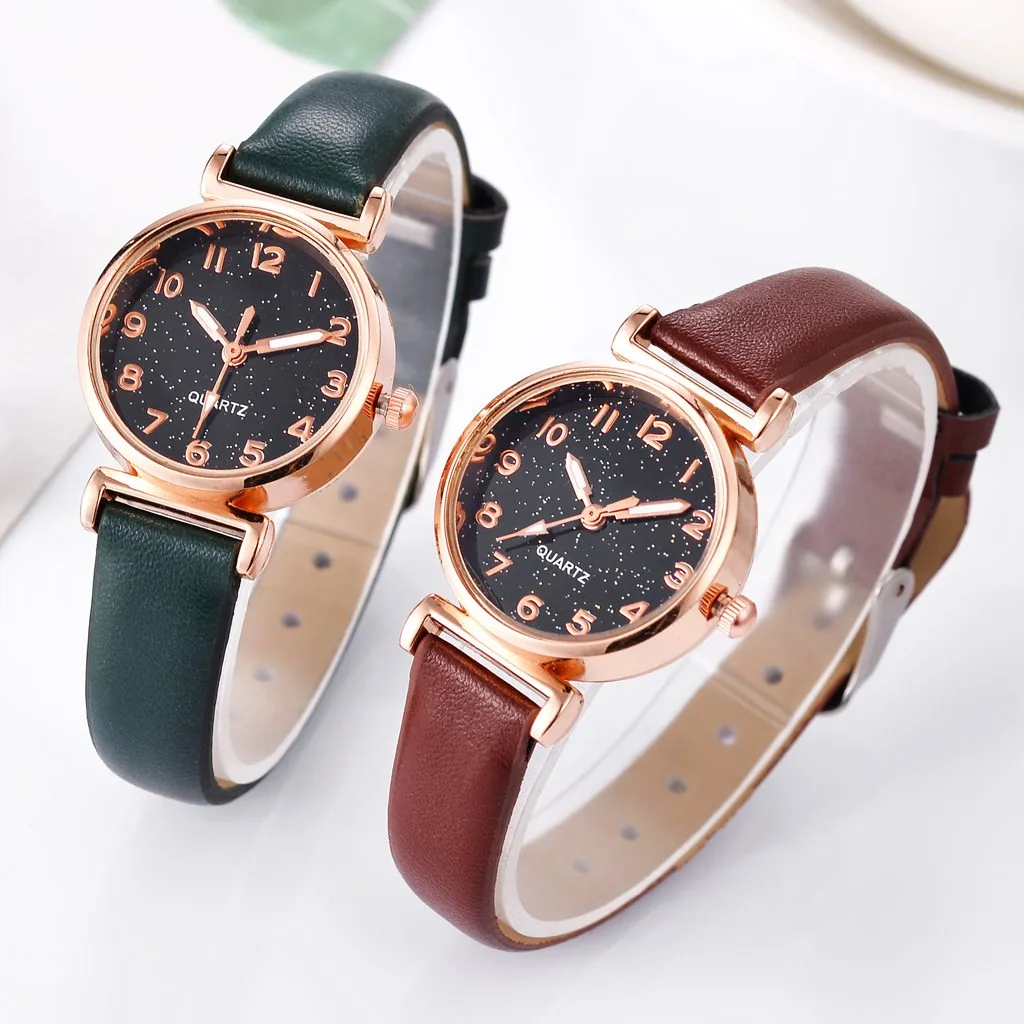 

Fashion Starry Sky Harajuku Design Ladies Clock Stylish Exquisite Minimalist Digital Star Belt Quartz Watch Gift For Women Femme